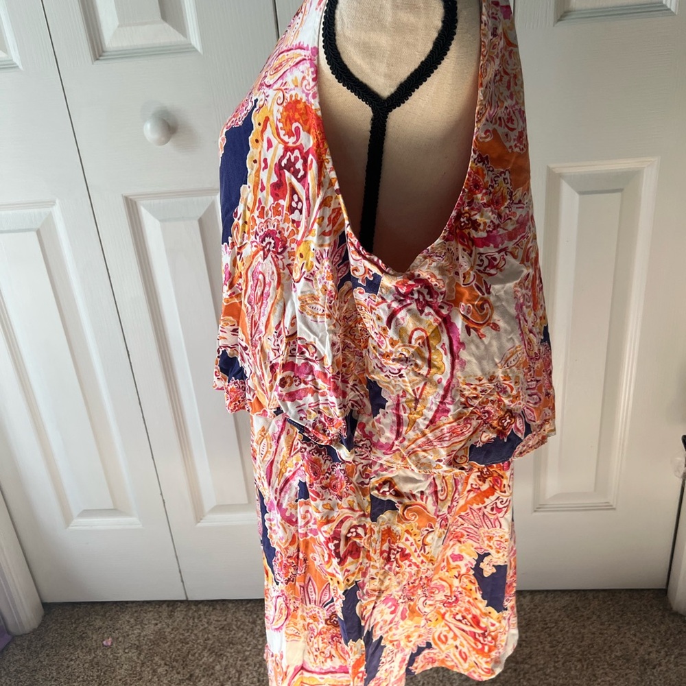 J. Jill Paisley Floral Tiered Dress Size XL - Picture 8 of 10